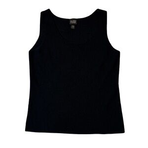 Eileen Fisher womens S Small black solid 100% wool tank top EUC